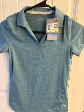 Girl’s Teal Short-Sleeve Golf Polo Top
